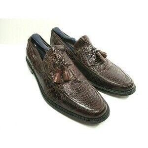 Stacy Adams Genuine Snake Brown Leather Tassel Loafers Mens Size US 8 M